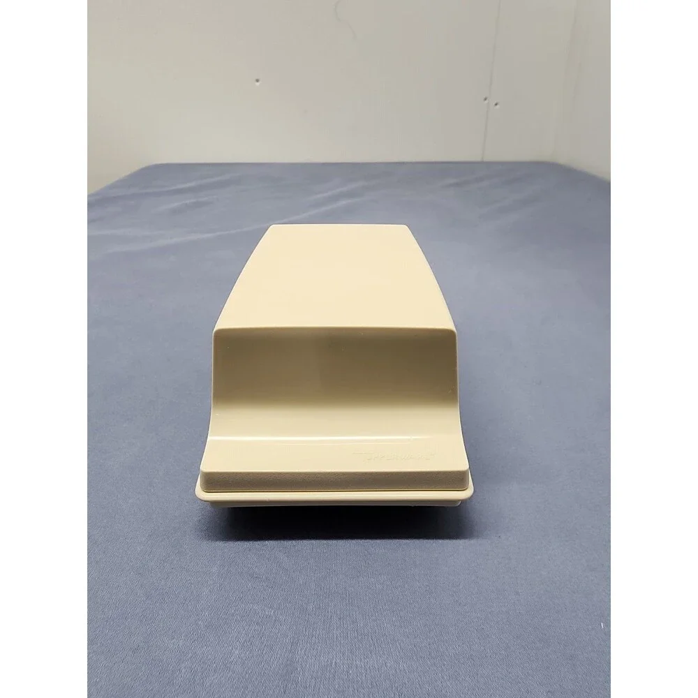 Vintage Tupperware Double Stick Butter Dish or Cream Cheese Keeper w Lid Almond